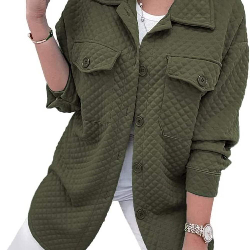 Women's 2024 Winter Jackets Lapel Coat Outerwear Casual Long Sleeve Button Down
